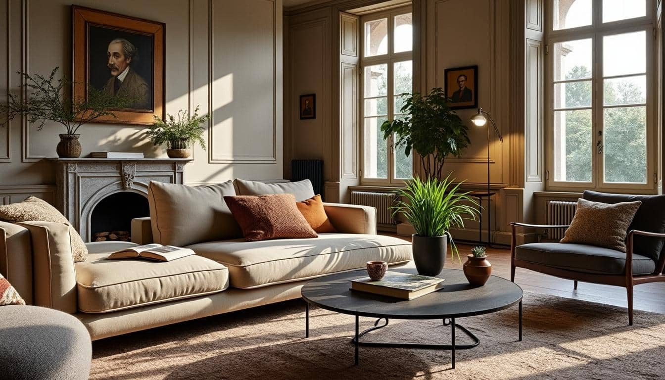 Illustration: Définition et principes de la décoration de salon mélange ancien et moderne