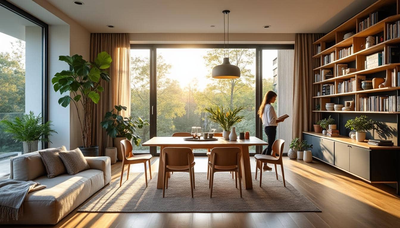 Illustration: Conseils pour aménager un salon moderne avec salle à manger ouverte ou séparée