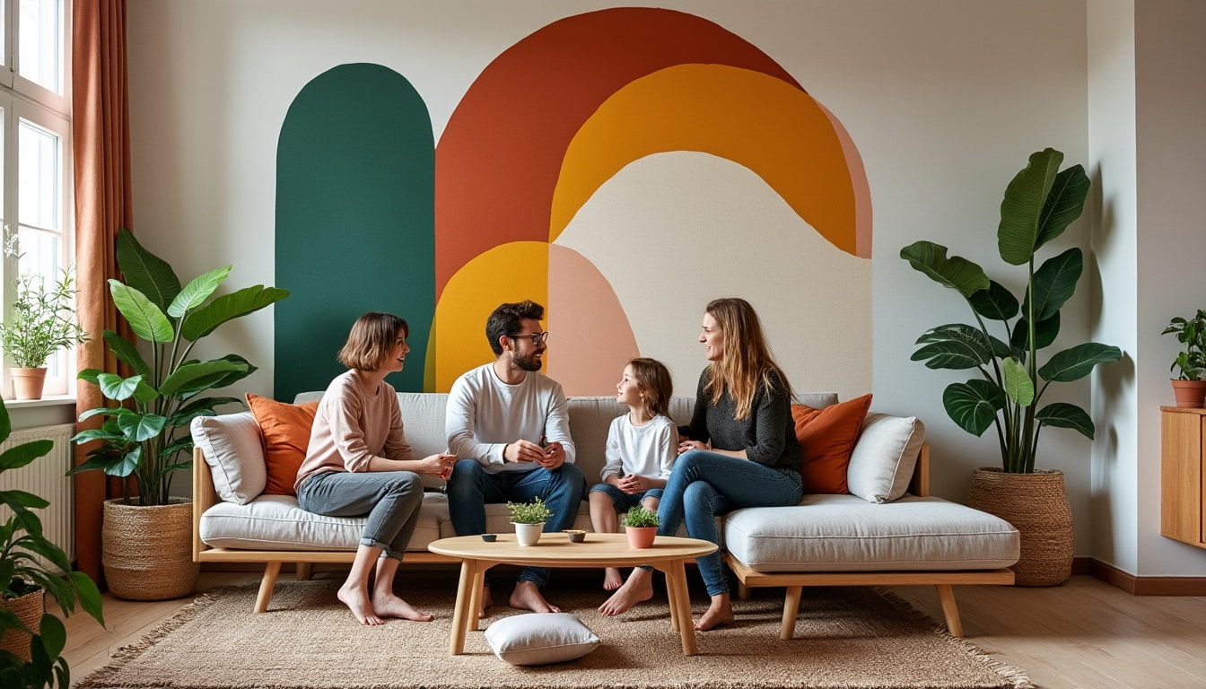 Illustration: Tendances actuelles en décoration du salon avec la peinture