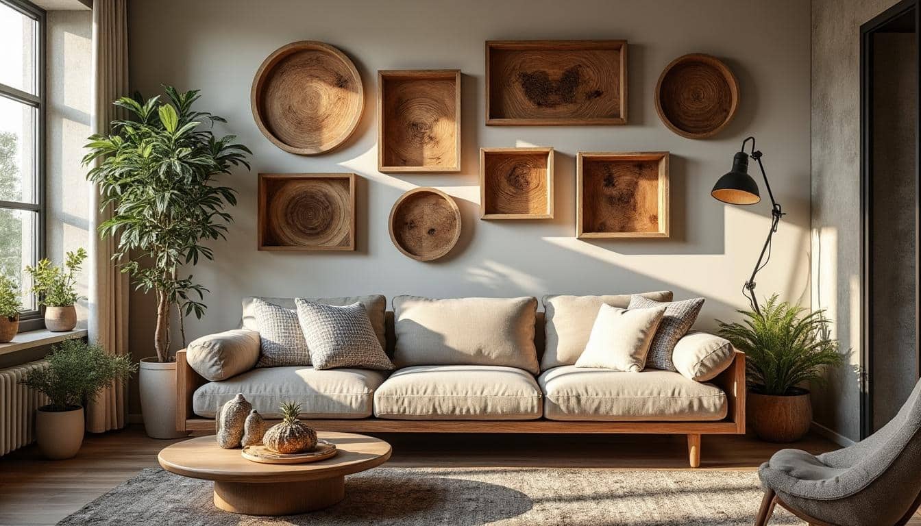 Déco murale avec des cadres en bois brut : idées et conseils