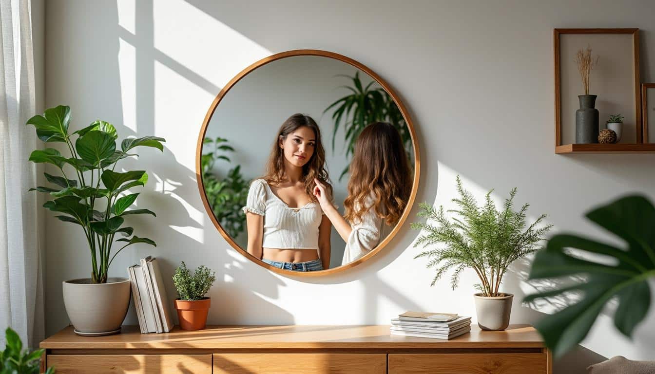 Illustration: Bien choisir son miroir rond doré pour sublimer sa décoration murale