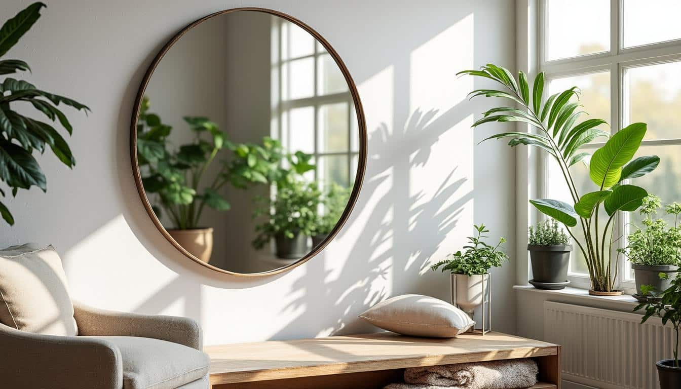Déco murale avec un miroir rond doré : conseils et inspirations
