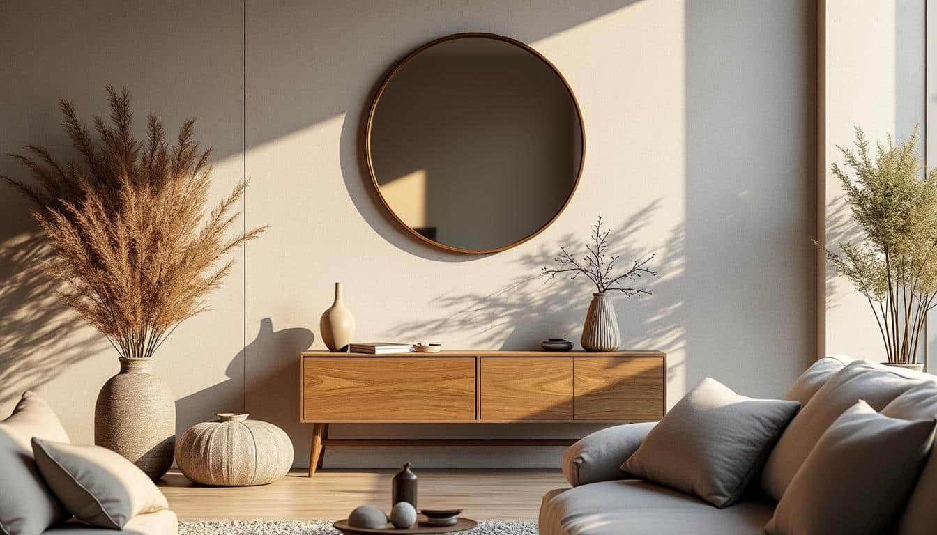 Déco murale avec un miroir rond doré : conseils et inspirations