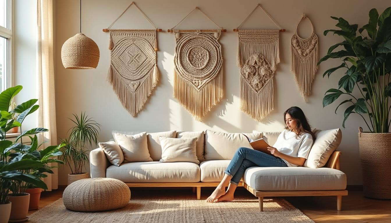 Illustration: Pourquoi adopter une déco murale suspension macramé naturel chez soi ? Ambiances, bienfaits et tendances