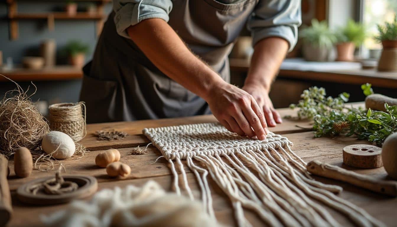 Illustration: Explorer les matériaux naturels pour une suspension murale en macramé authentique