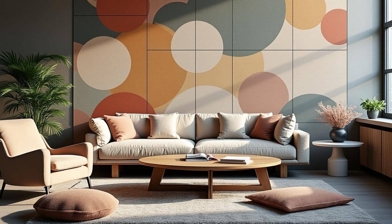Déco murale avec tapisserie à motifs géométriques : style et modernité
