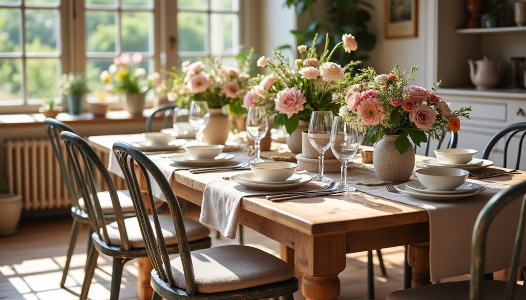Créer l’harmonie des couleurs avec un chemin de table dans la salle à manger