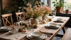 Nos inspirations de chemin de table bohème pour la salle à manger